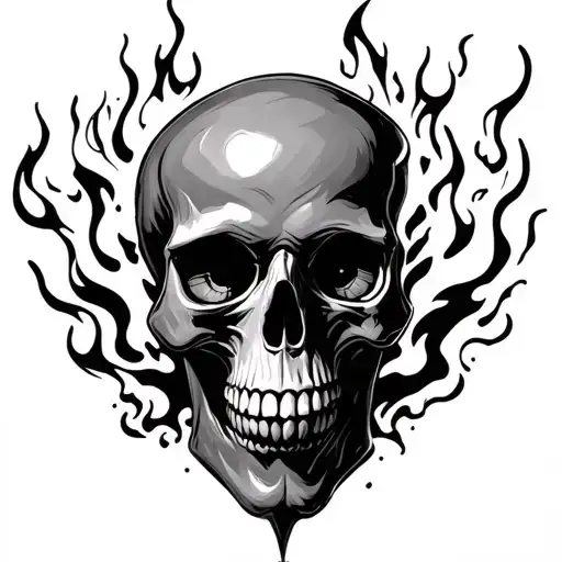 Skull With Fire Shooting Out The Eyes