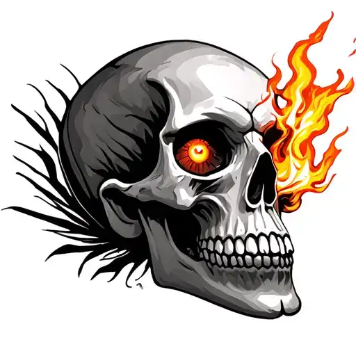 Skull With Fire Shooting Out The Eyes