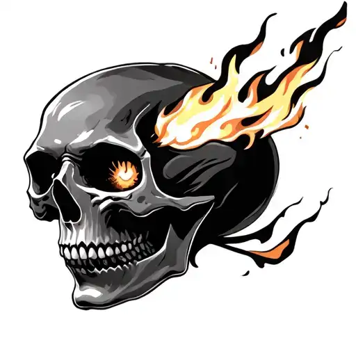 Skull With Fire Shooting Out The Eyes