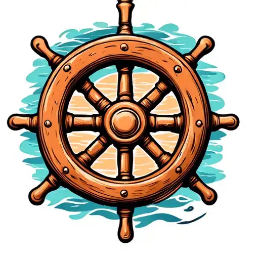 Anchor A Ship's Wheel