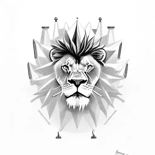 A Lion Holding A Ship's Helm