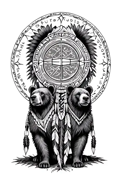 Native American Medicine Wheel With Grateful Dead Bears