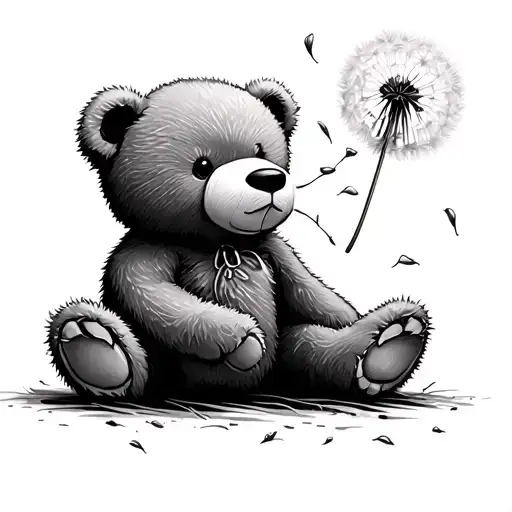 Teddy Bear Blowing Dandelion Seeds