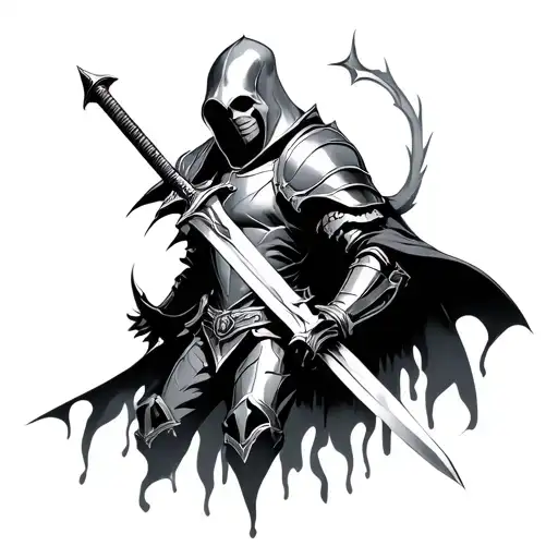 A Night In Shinning Armor Wielding A Sword Gothic Inspired