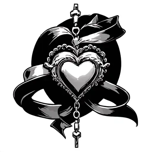 Chrome Heart Rosary Wrapping Around Bicep Down To Forearm