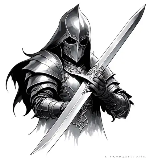 A Night In Shinning Armor Wielding A Sword Gothic Inspired