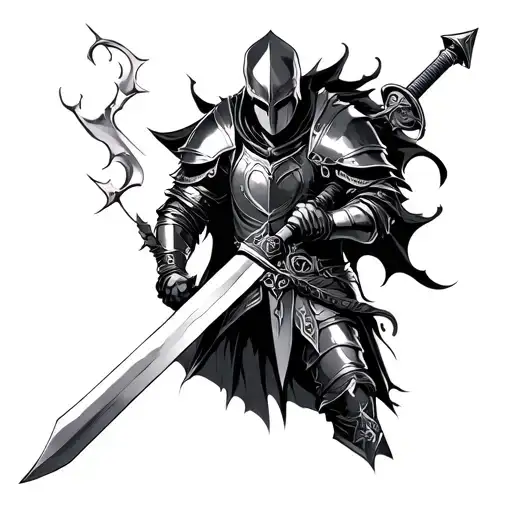 A Night In Shinning Armor Wielding A Sword Gothic Inspired