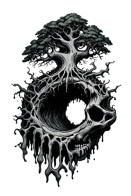 Poison Tree Coming Out In Ring Finger Tattoo No Skulls