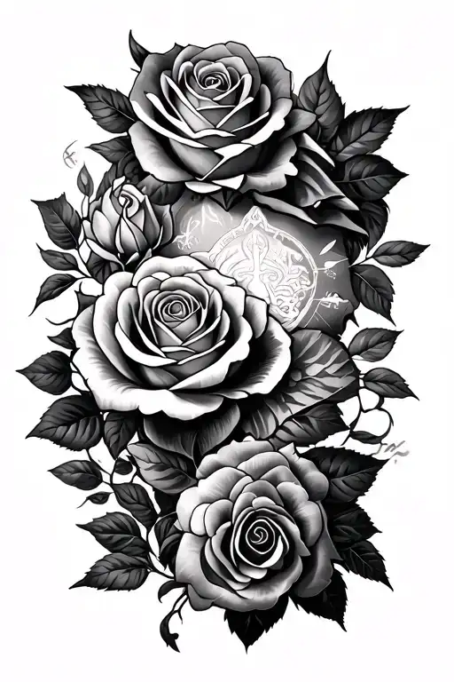 Zodiac And Roses Intertwined