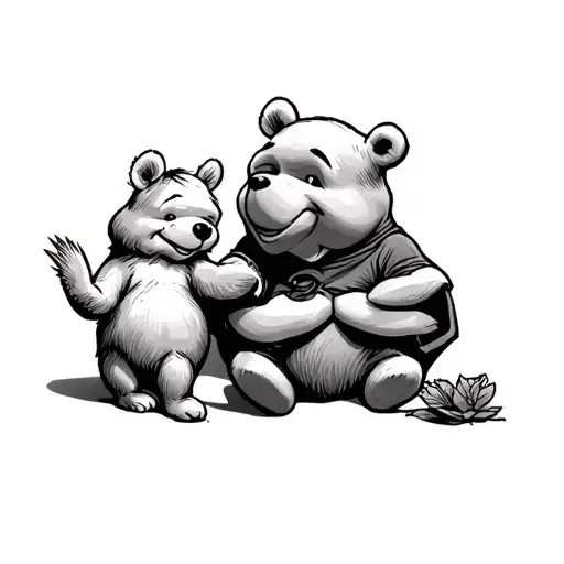 Winnie The Pooh Dark Tattoo With Funny Quoat