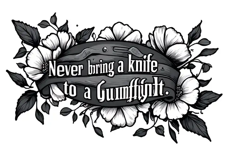 Quote Never Bring A Knife To A Gunfight With Flower Petals