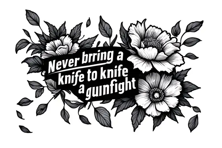 Quote Never Bring A Knife To A Gunfight With Flower Petals