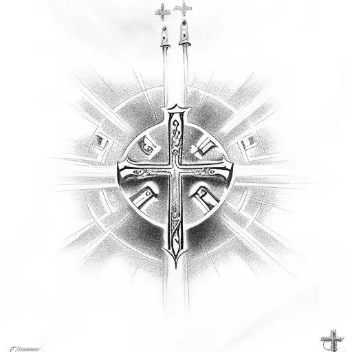 Christian Cross With The Slogan Ad Majorem Dei Glorium