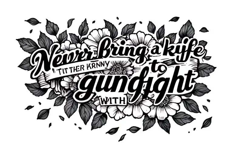 Quote Never Bring A Knife To A Gunfight With Flower Petals