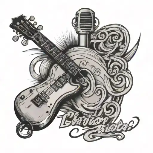 Guitar And Microphone And Name Christopher