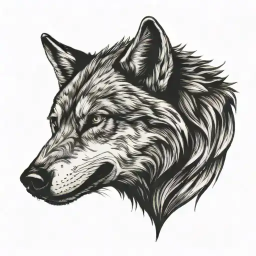 Agressive Wolf Head