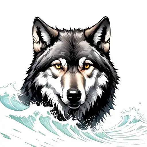 Wolf Waves Crashing In The Background