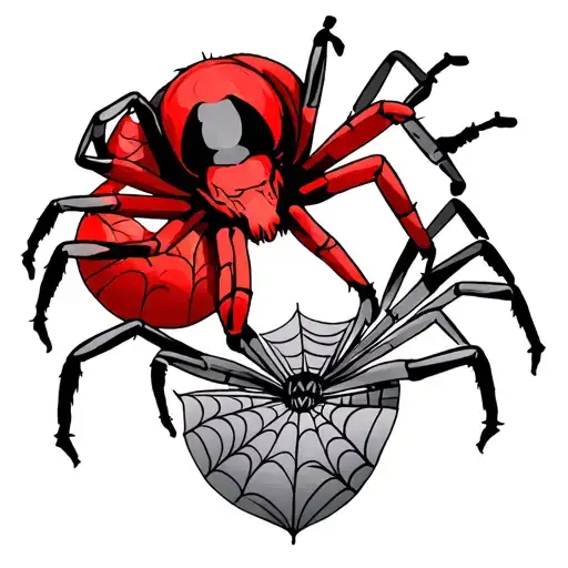 Spider With Webs On Its Legs