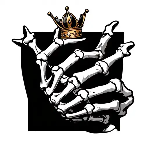 Skeleton Hand Tattoo With Crown
