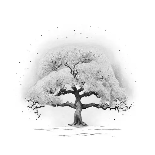 Oak Tree With The Words Family Is Sharing A Bond Not Blood