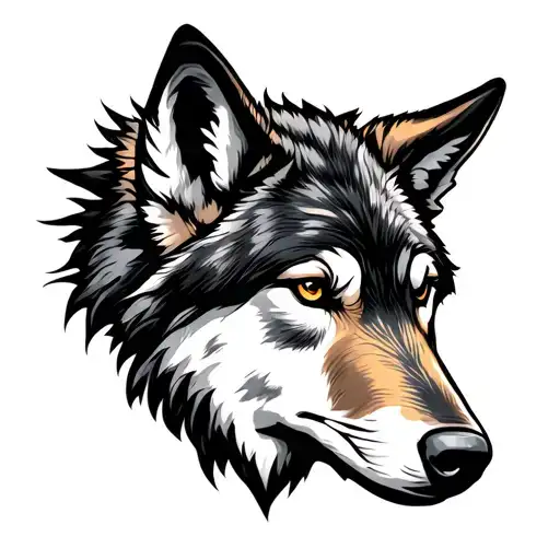 Wolf's Head With Forest