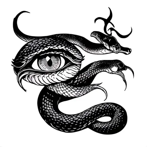 Snake And Evil Eye At The Top