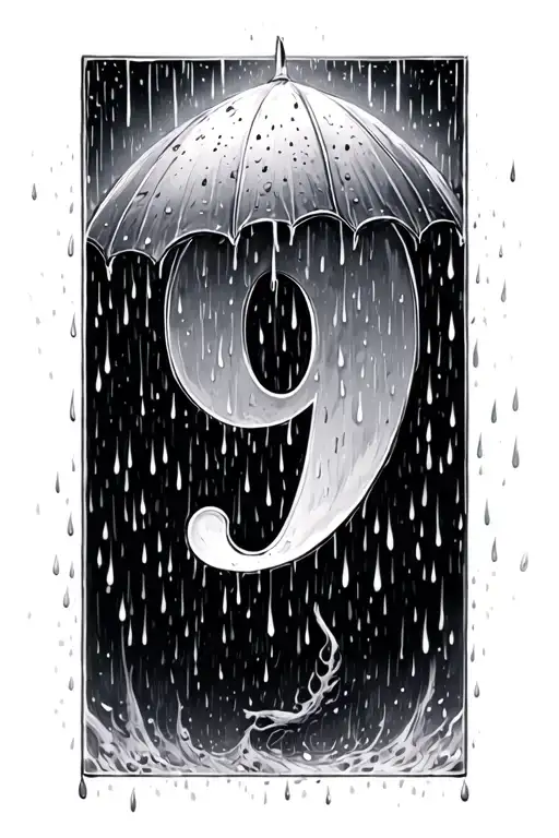 Rain Coming Down With Number 9