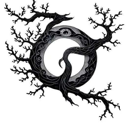 Ouroboros And Simple Tree Of Life