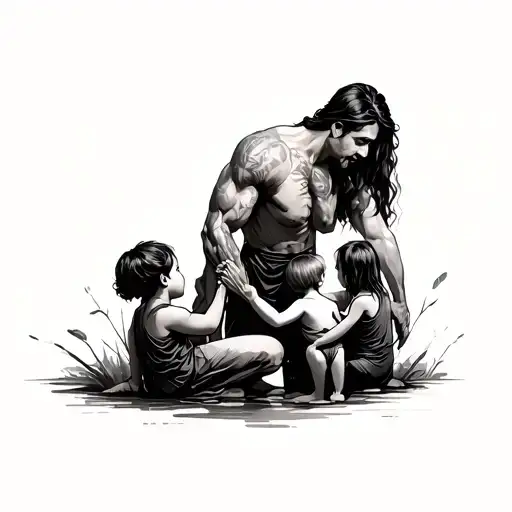 Stepfather Protecting The Children And Their Mother