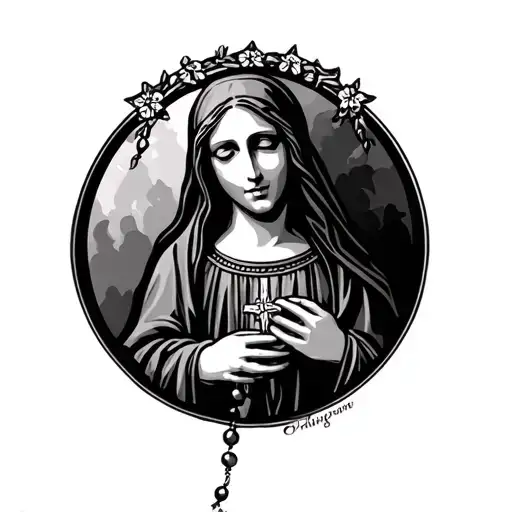Virgin With Rosary In Hands