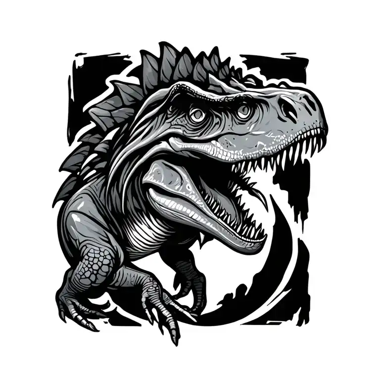 Fgh Into The Shape Of A Dinosaur Outline Cartoon