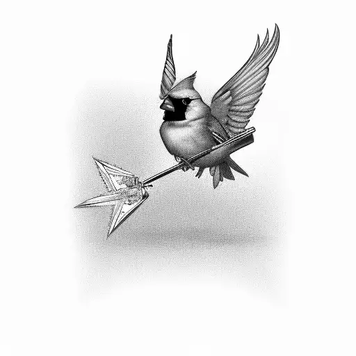 Cardinal Flying With Pocket Watch