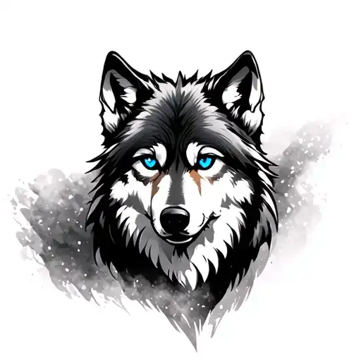 Wolf With Blue Eyes