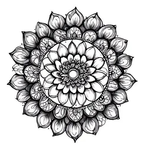 Mandala Floral Dotwork