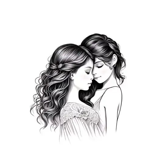 Mother Daughter Tattoo Design