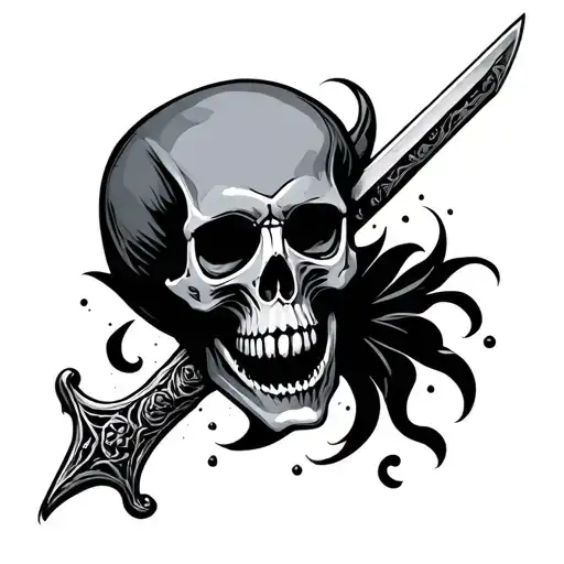 Skull With Sword