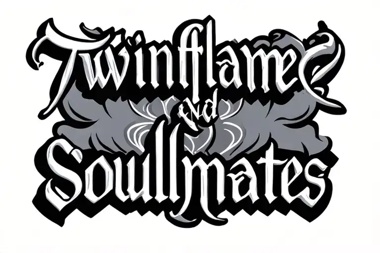 Two Word Ambigram Tattoo That Says Twinflame And Soulmates