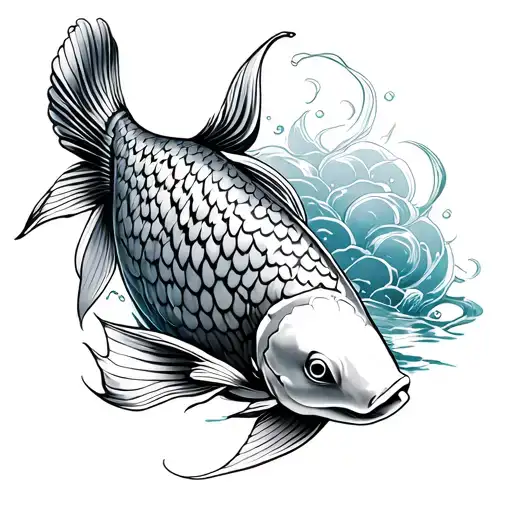 Koi Fish For Shoulder And Chest