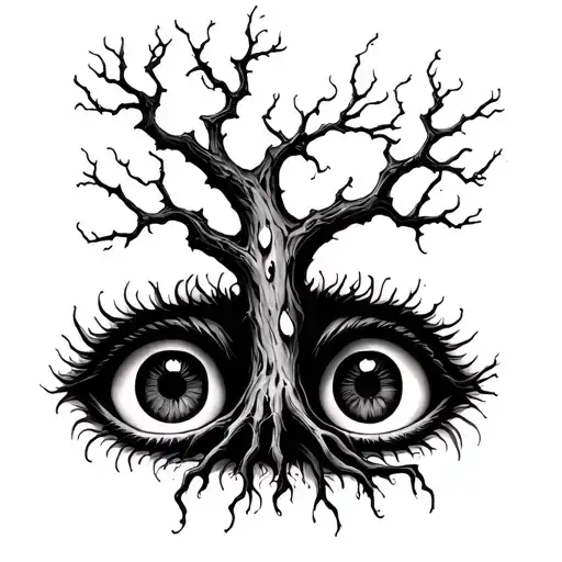 Poison Tree With Eyes In The Background