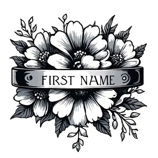 First Name And Flower Bracelet