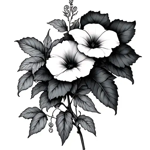 Cosmos And Morning Glory Vine