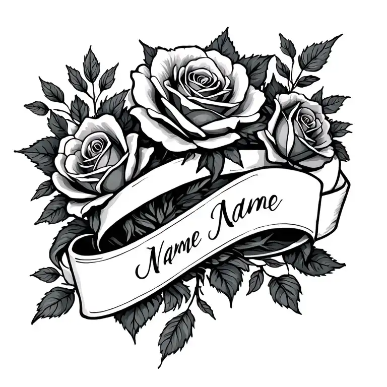 Name And Roses Surrounding