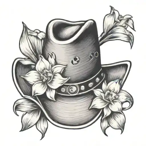 Cowboy Hat With Daffodils On One Side