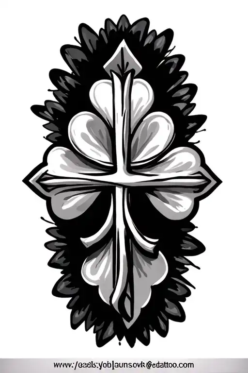 Shamrock Intertwined With Cross