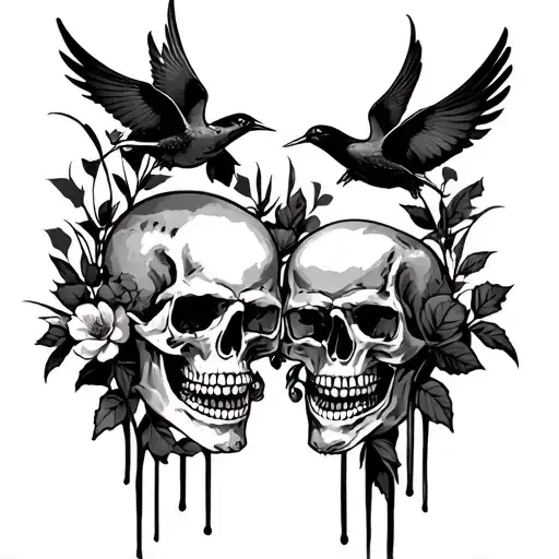 Skull And Swallows Sleeve