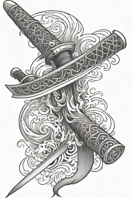 Flaming Katana Sword