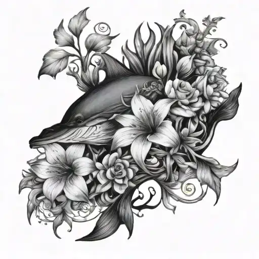 Ocean Animals And Flowers