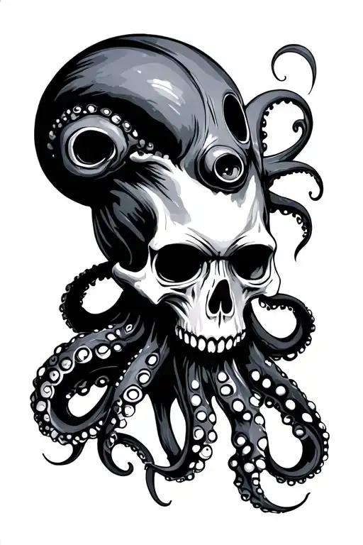 Skull Octopus Dark
