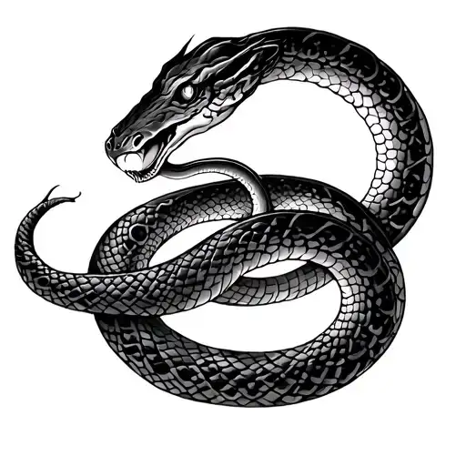 Ouroboros Snake Eating Own Tail