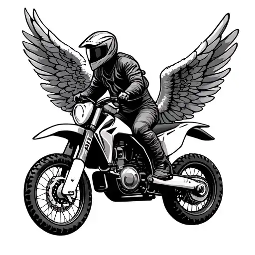 Angel Riding Motocross Motorcycle